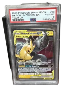 Pikachu & Zekrom GX Tag Team 33/181 (Team Up) — PSA 8